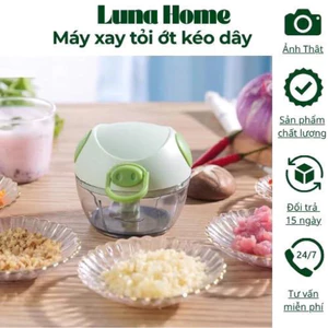 Máy Xay Tỏi Ớt Mini Kéo Tay Dung Tích 180ml – Lưỡi Thép Không Gỉ – Nắp Nhựa An Toàn - Dễ Dàng Vệ Sinh