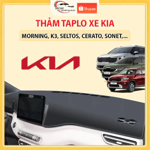 Thảm taplo ô tô da cacbon, nhung lông cừu xe ô tô Kia Morning, Soluto, Carens, Rondo, Soluto, Seltos, Sonet, Carnival,..
