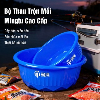 Bộ 2 Thau Trộn Mồi Câu Cá Mingtu Cao Cấp Chậu Trộn Mồi Dầy Dặn Độ Bền Cao