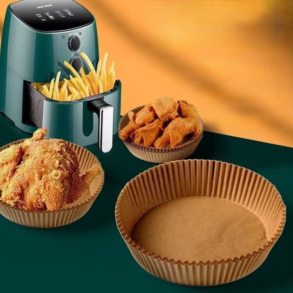 Set 120 khay nướng nồi chiên không dầu - Giấy nến lót nồi chiên không dầu, lò nướng, vỉ hấp hình tròn không lỗ
