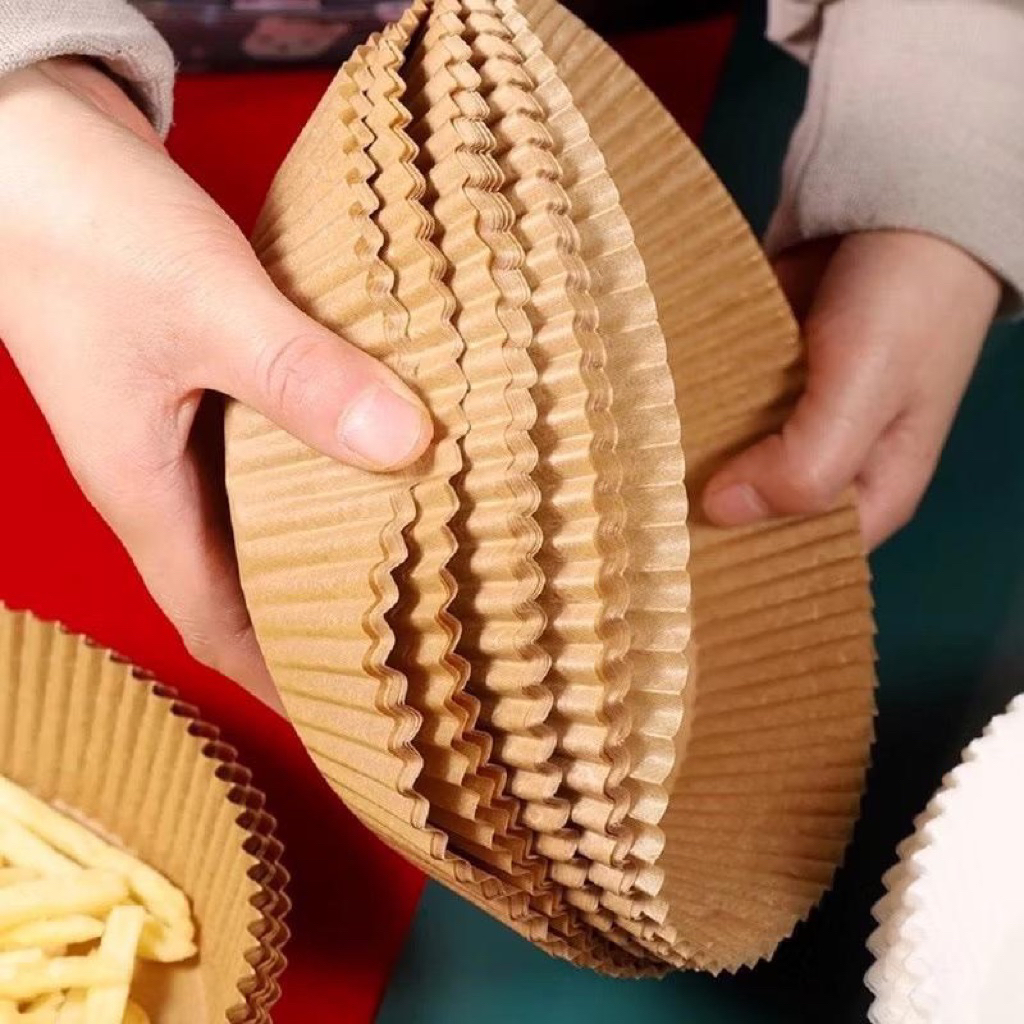 Set 120 khay nướng nồi chiên không dầu - Giấy nến lót nồi chiên không dầu, lò nướng, vỉ hấp hình tròn không lỗ