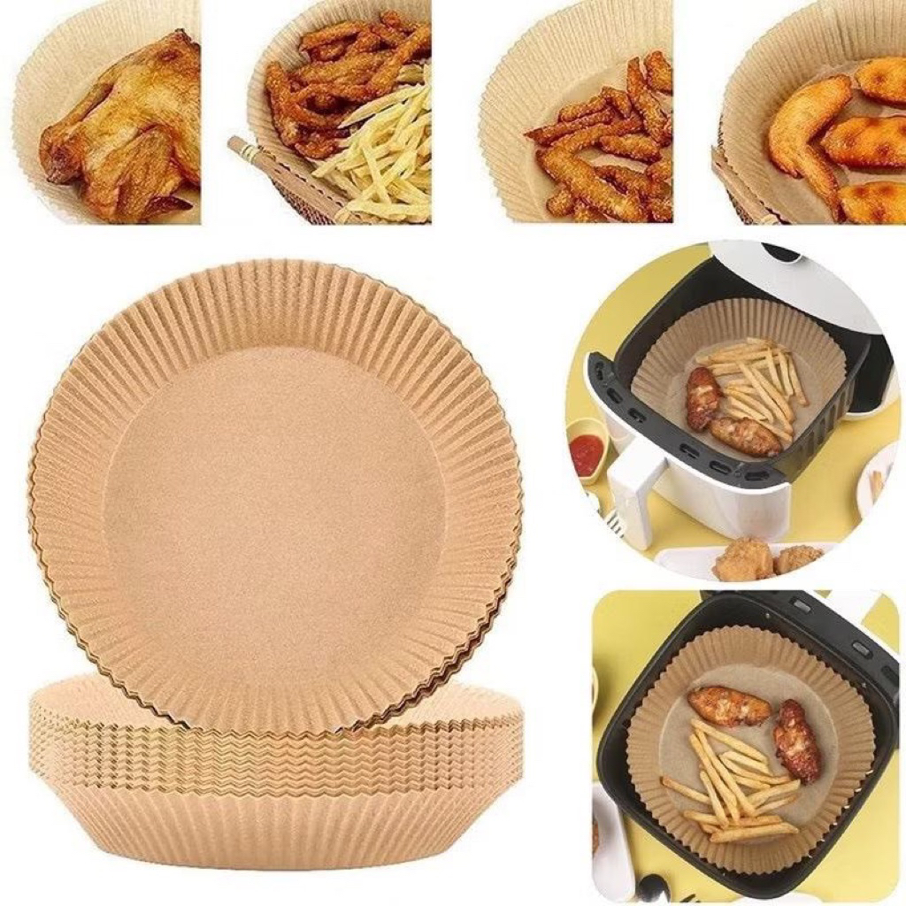 Set 120 khay nướng nồi chiên không dầu - Giấy nến lót nồi chiên không dầu, lò nướng, vỉ hấp hình tròn không lỗ