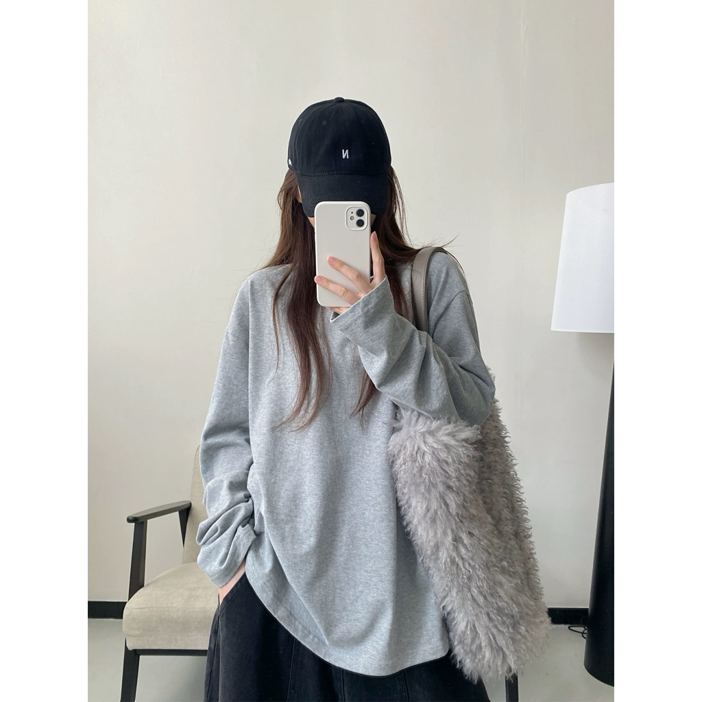 [The Spark] Áo Thun Tay Dài Basic Cotton Xước Mỏng Nhẹ Thoáng Mát Form Rộng Unisex Nam Nữ – Hè Thu Đông | BigBuy360 - bigbuy360.vn