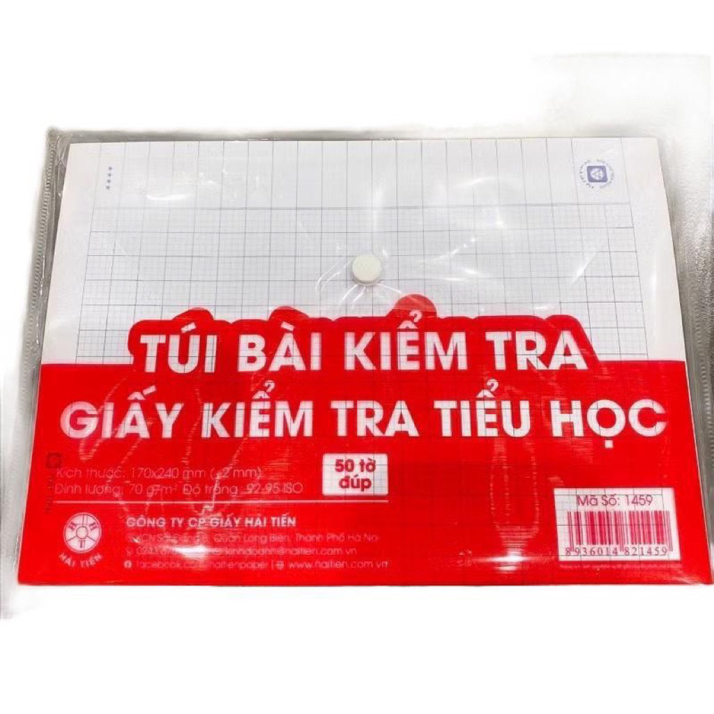 SÉT 50 TỜ ĐÔI GIẤY KIỂM TRA CẤP 1 ÔLY HẢI TIẾN HÀNG LOẠI 1- GIẤY 4 Ô LY CHỐNG LOÁ MẮT CHO BÉ LÀM BÀI