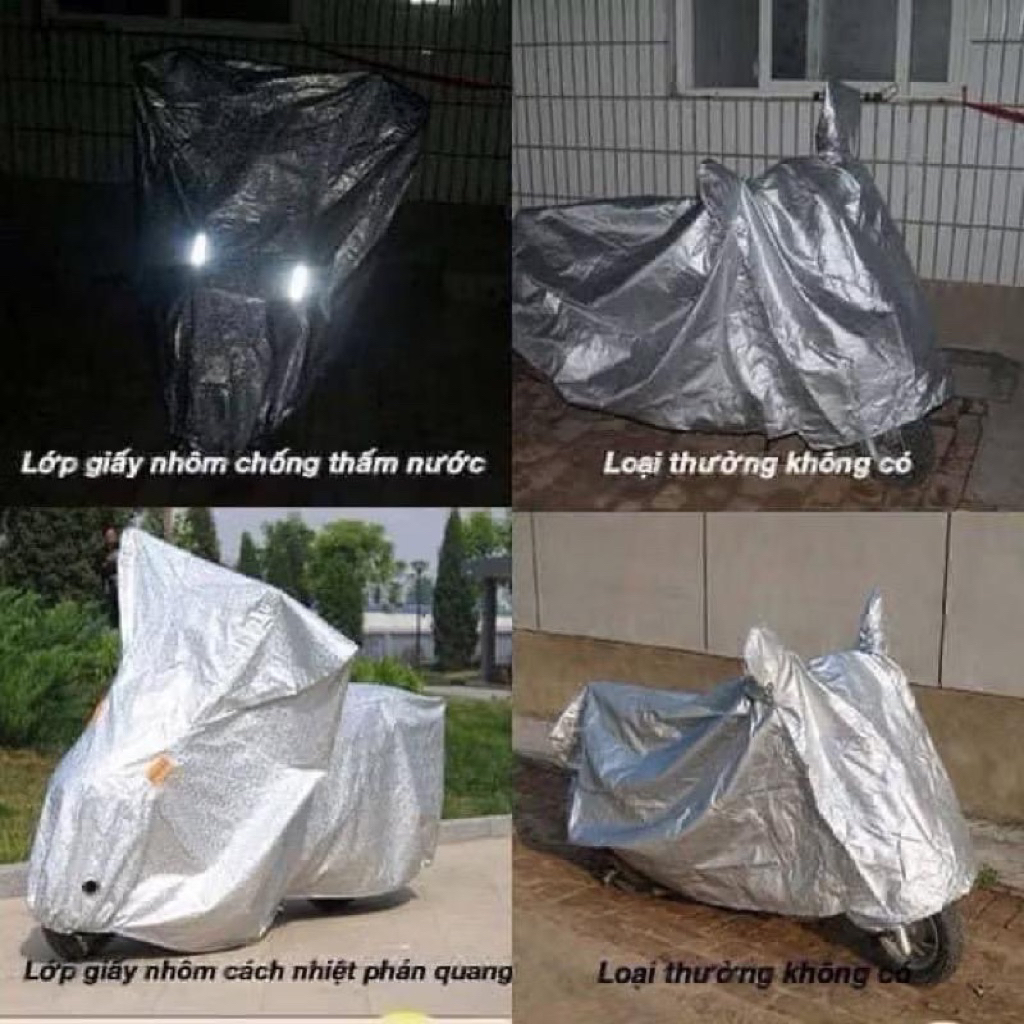 BẠT PHỦ XE ĐẠP -  XE MÁY TRÁNG BẠC SIZE ĐẠI CAO CẤP Chống Nắng - Chống Nóng - Chống Mưa - Chống Xước Cực Hiệu Quả