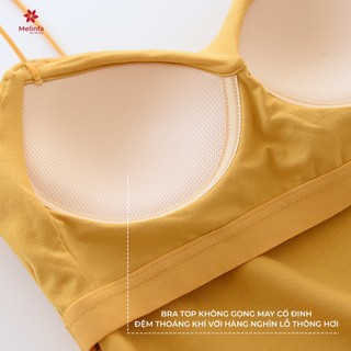Áo hai dây nữ dáng ngắn cao cấp có đệm ngực chất vải Viscose tự nhiên mềm mại MELINFA VAA0562