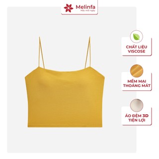 Áo hai dây nữ dáng ngắn cao cấp có đệm ngực chất vải Viscose tự nhiên mềm mại MELINFA VAA0562
