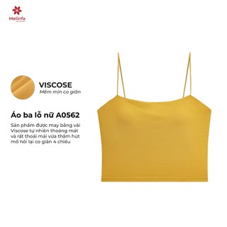 Áo hai dây nữ dáng ngắn cao cấp có đệm ngực chất vải Viscose tự nhiên mềm mại MELINFA VAA0562