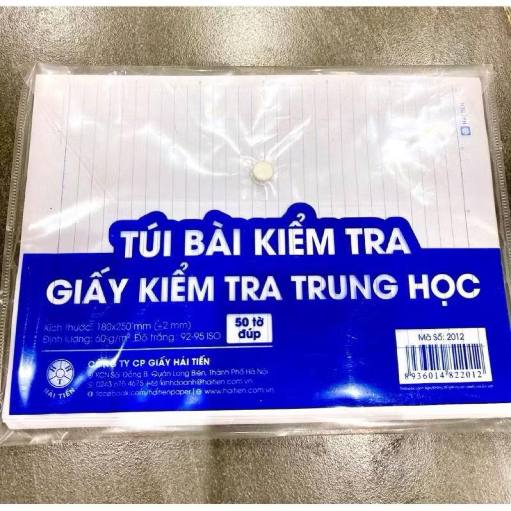 SET 50 TỜ ĐÔI GIẤY KIỂM TRA KẺ NGANG HẢI TIẾN.HÀNG LOẠI 1 DÀNH CHO HỌC SINH CẤP 2- CẤP 3