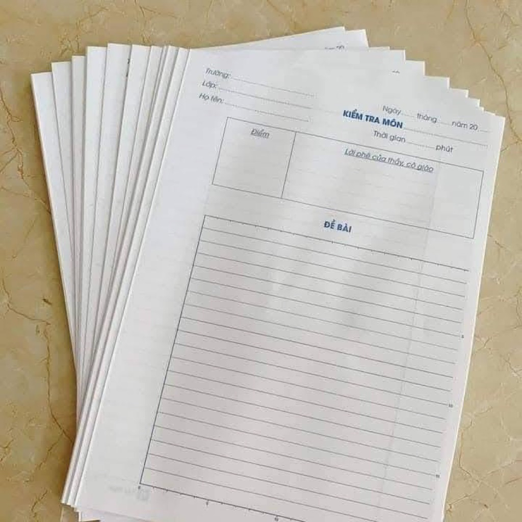 SET 50 TỜ ĐÔI GIẤY KIỂM TRA KẺ NGANG HẢI TIẾN.HÀNG LOẠI 1 DÀNH CHO HỌC SINH CẤP 2- CẤP 3