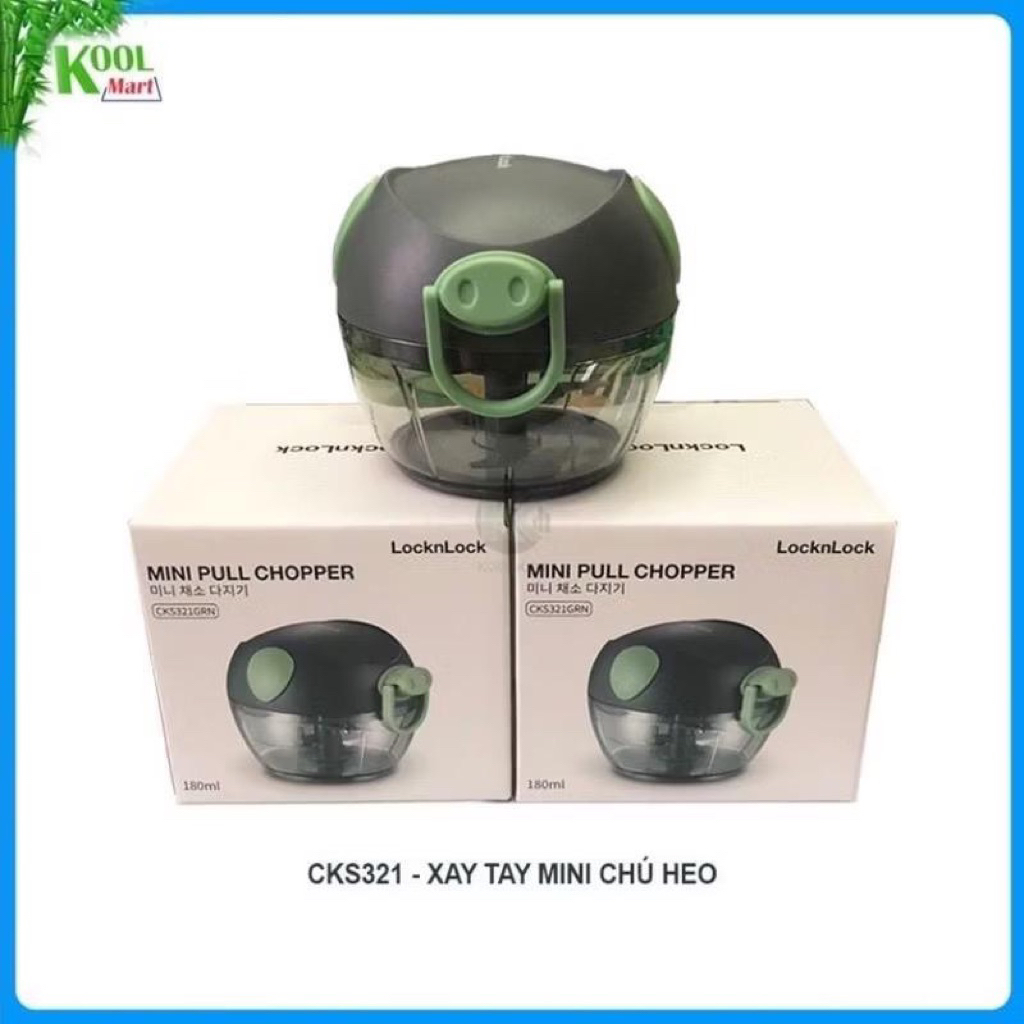 [LOCK&LOCK] DỤNG CỤ XAY HÀNH TỎI MINI 180ML HÌNH HEO máy  xay  tỏi  ớt  lock  lock