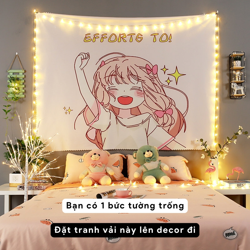 Tranh vải treo tường decor size 130x150cm, thảm treo tường trang trí phòng ngủ