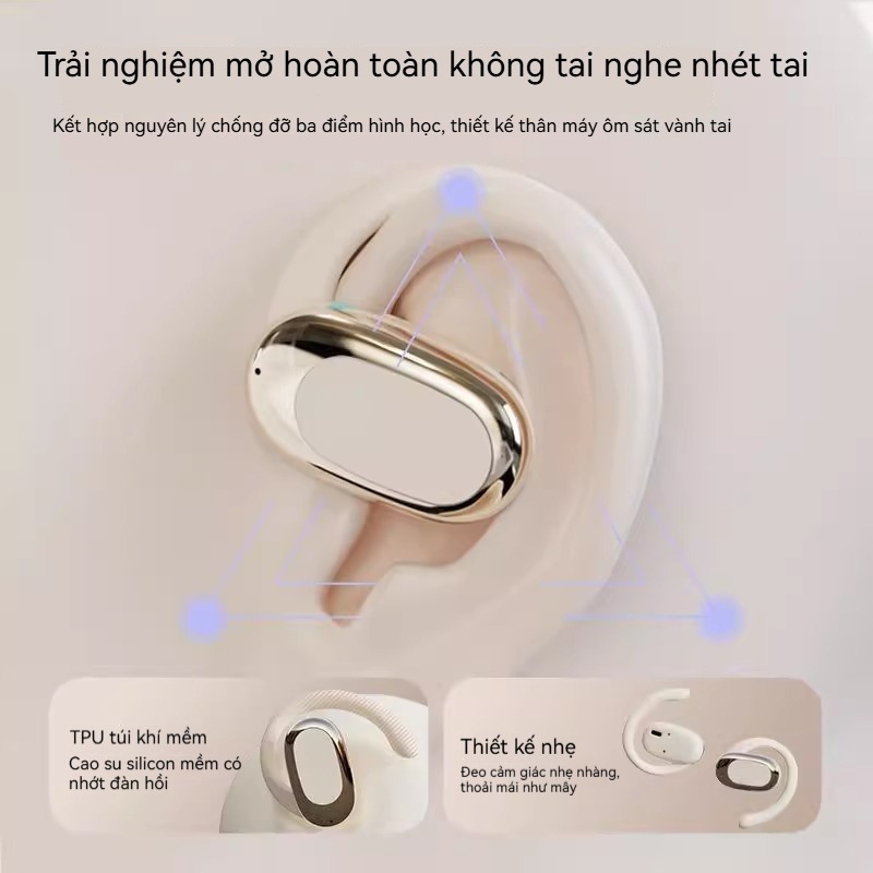 Tai Nghe Bluetooth Tai Nghe Không Dây Treo Tai ENC Giảm Ồn Chống Nước Bluetooth 5.4 Màn Hình Pin