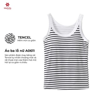 [ PREMIUM TENCEL ] Áo Tanktop ba lỗ nữ  MELINFA  có đệm mút 3D thoáng khí định hình nâng đỡ, Áo Bratop nữ VAA0611