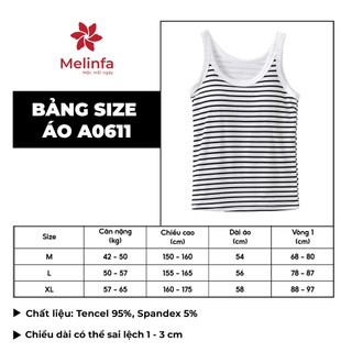 [ PREMIUM TENCEL ] Áo Tanktop ba lỗ nữ  MELINFA  có đệm mút 3D thoáng khí định hình nâng đỡ, Áo Bratop nữ VAA0611