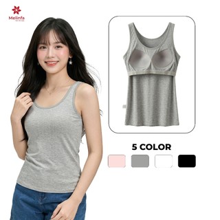 Áo ba lỗ nữ MELINFA  có đệm mút 3D định hình nâng đỡ vải Viscose , Áo Bratop nữ VAA0587