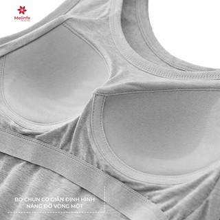 Áo ba lỗ nữ MELINFA  có đệm mút 3D định hình nâng đỡ vải Viscose , Áo Bratop nữ VAA0587