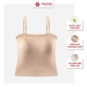 Áo hai dây phối ren có đệm quai ngang lưng đẹp vải Viscose mềm mại VAA0591