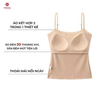 Áo hai dây phối ren có đệm quai ngang lưng đẹp vải Viscose mềm mại VAA0591