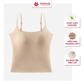 Áo hai dây có đệm liền thân định hình vải Cotton + Viscose thoáng mát mã VAA0597
