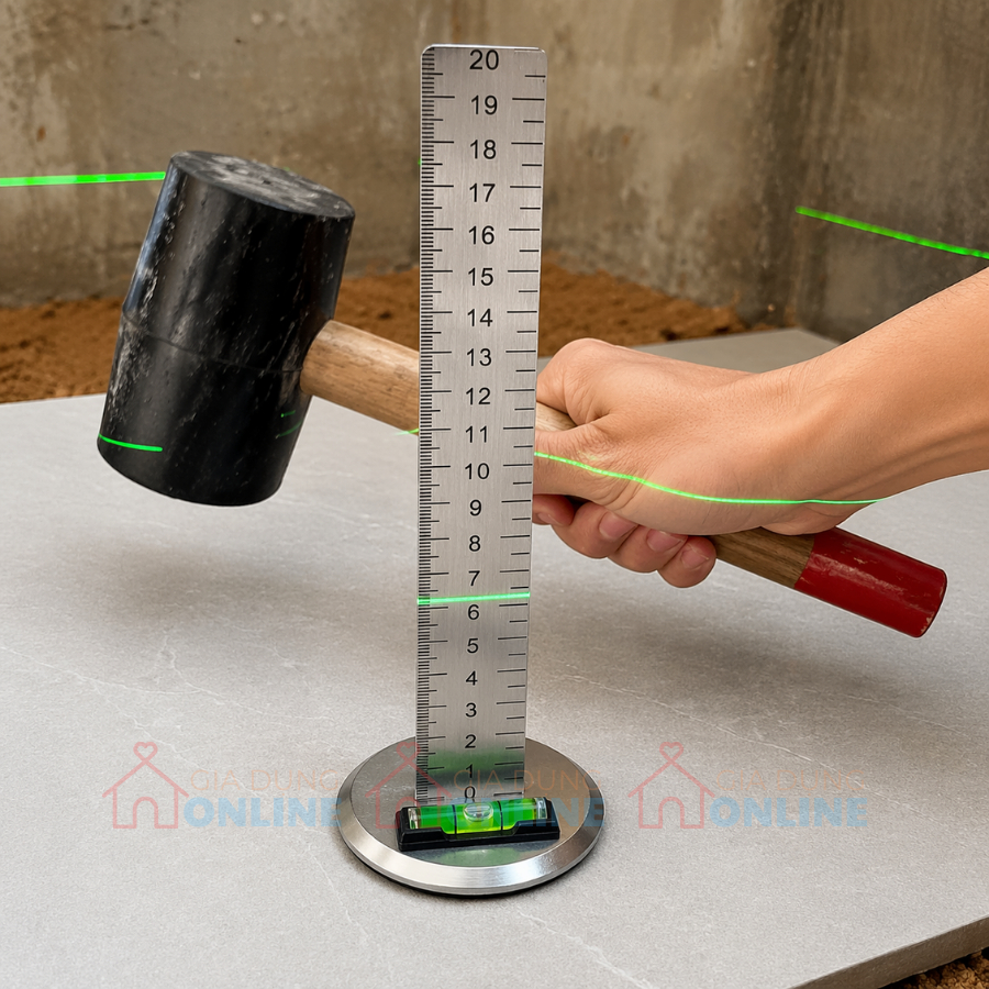 Thước đo độ bằng phẳng, độ chênh bề mặt khi lát gạch, sàn gỗ, sàn đá, epoxy, nền bê tông...