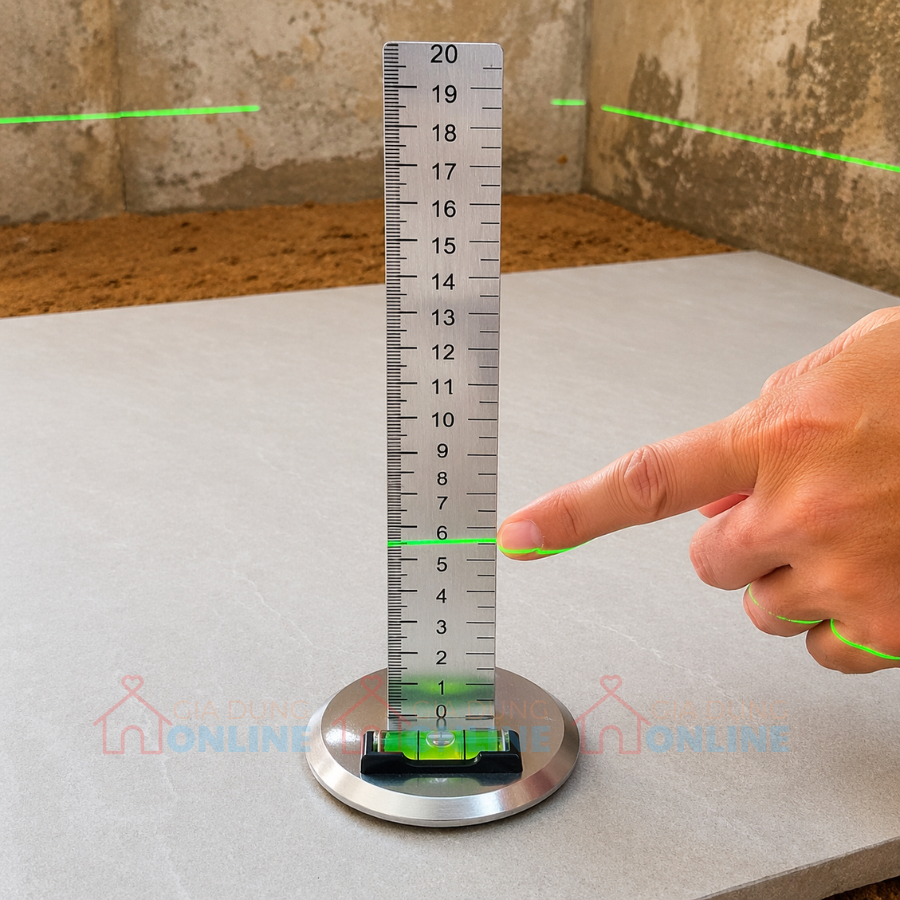 Thước đo độ bằng phẳng, độ chênh bề mặt khi lát gạch, sàn gỗ, sàn đá, epoxy, nền bê tông...