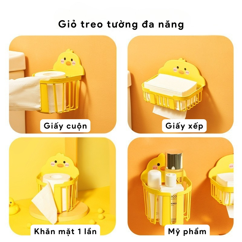 Giỏ Đựng Giấy Vệ Sinh Dán Tường, Kệ Để Giấy Vệ Sinh Phòng Tắm Tiện Lợi