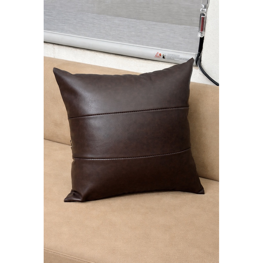 [ Gối kèm Ruột ] Gối Deco, Gối Tựa , Gối Ôm Da Cleo nhập khẩu bền bỉ. Gối kẻ ngang.