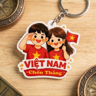 Móc Khóa Cờ Đỏ Sao Vàng - Charm Cờ Đảng Mini - Móc Khóa được làm từ Mica in màu UV sắc nét