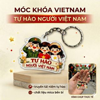 Móc Khóa Cờ Đỏ Sao Vàng - Charm Cờ Đảng Mini - Móc Khóa được làm từ Mica in màu UV sắc nét