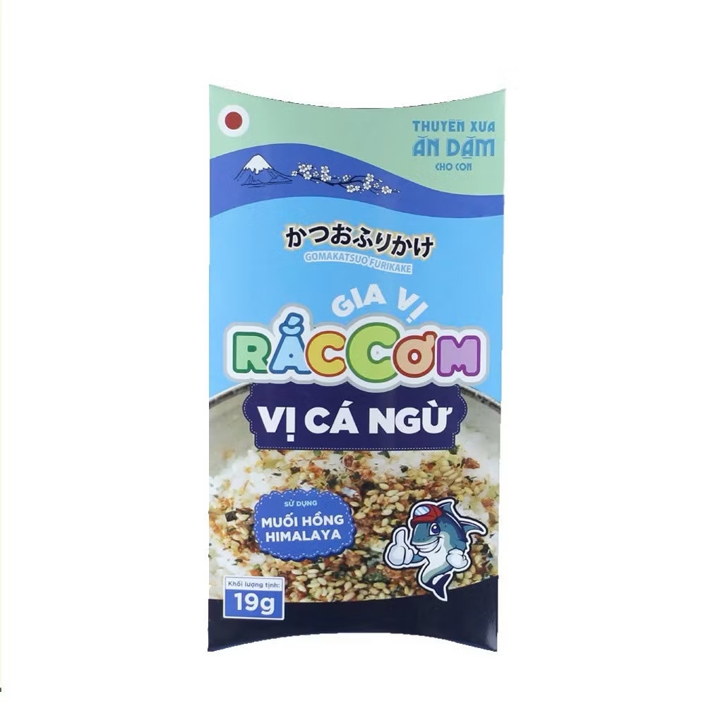 Gia vị rắc cơm Thuyền Xưa cho bé ăn dặm từ 1 tuổi. Đủ vị 19g và 30g. Nguyên liệu tự nhiên an toàn
