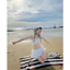 Sét Bikini ,Áo Croptop Nữ Cánh Tiên Bo Chun Phối Cúc Mix Chân Váy Tầng Thời Trang Đi Biển Siu Xinh