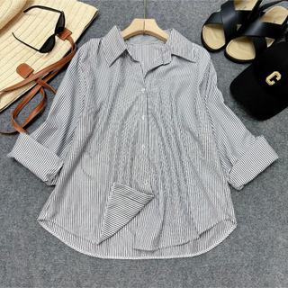 Set đồ bigsize nữ áo sơ mi kẻ sọc hottrend phối quần đùi lưng chun co giãn thoải mái basic che khuyết điểm hè - SET974