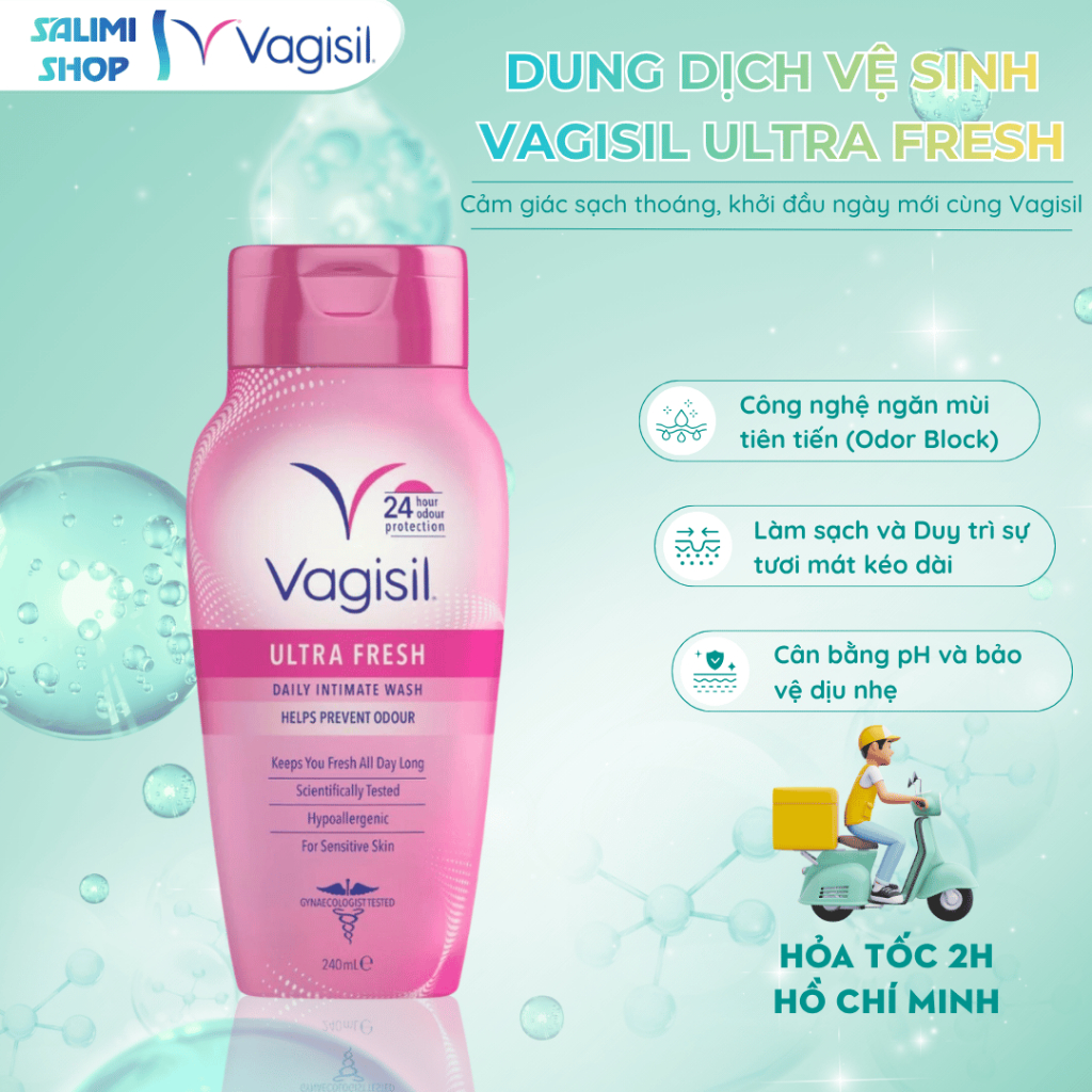 Dung Dịch Vệ Sinh Phụ Nữ Vagisil Ultra Fresh, Dung Dịch Vệ Sinh Kiểm Soát Mùi Đến 24h