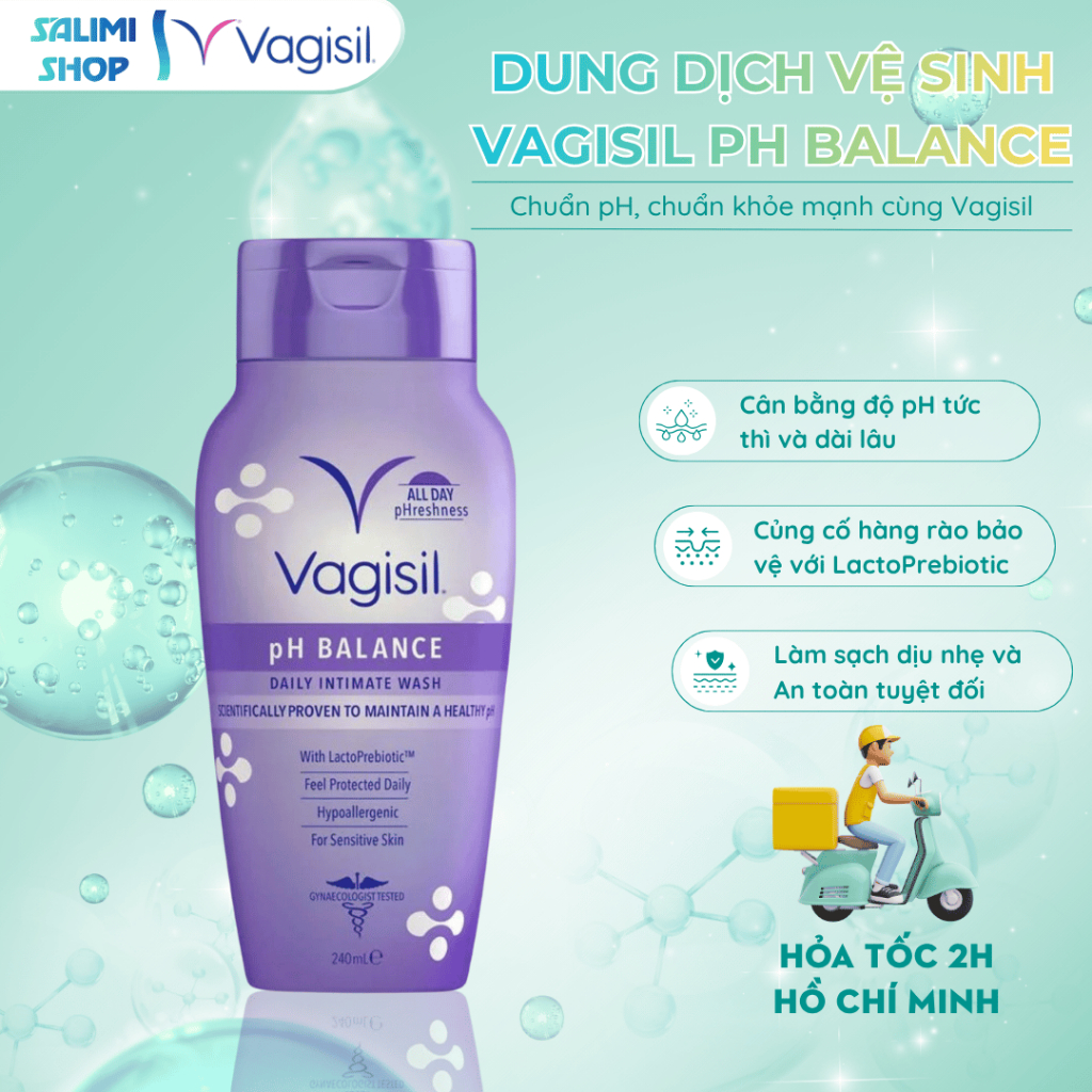 Dung Dịch Vệ Sinh Phụ Nữ Vagisil pH BALANCE, Dung Dịch Vệ Sinh Cân Bằng pH, Nuôi Dưỡng Lợi Khuẩn