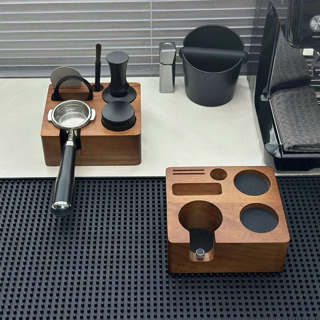 [HOẢ TỐC]Khay Gỗ Đựng Tamper – Đế Nén Cà Phê Espresso