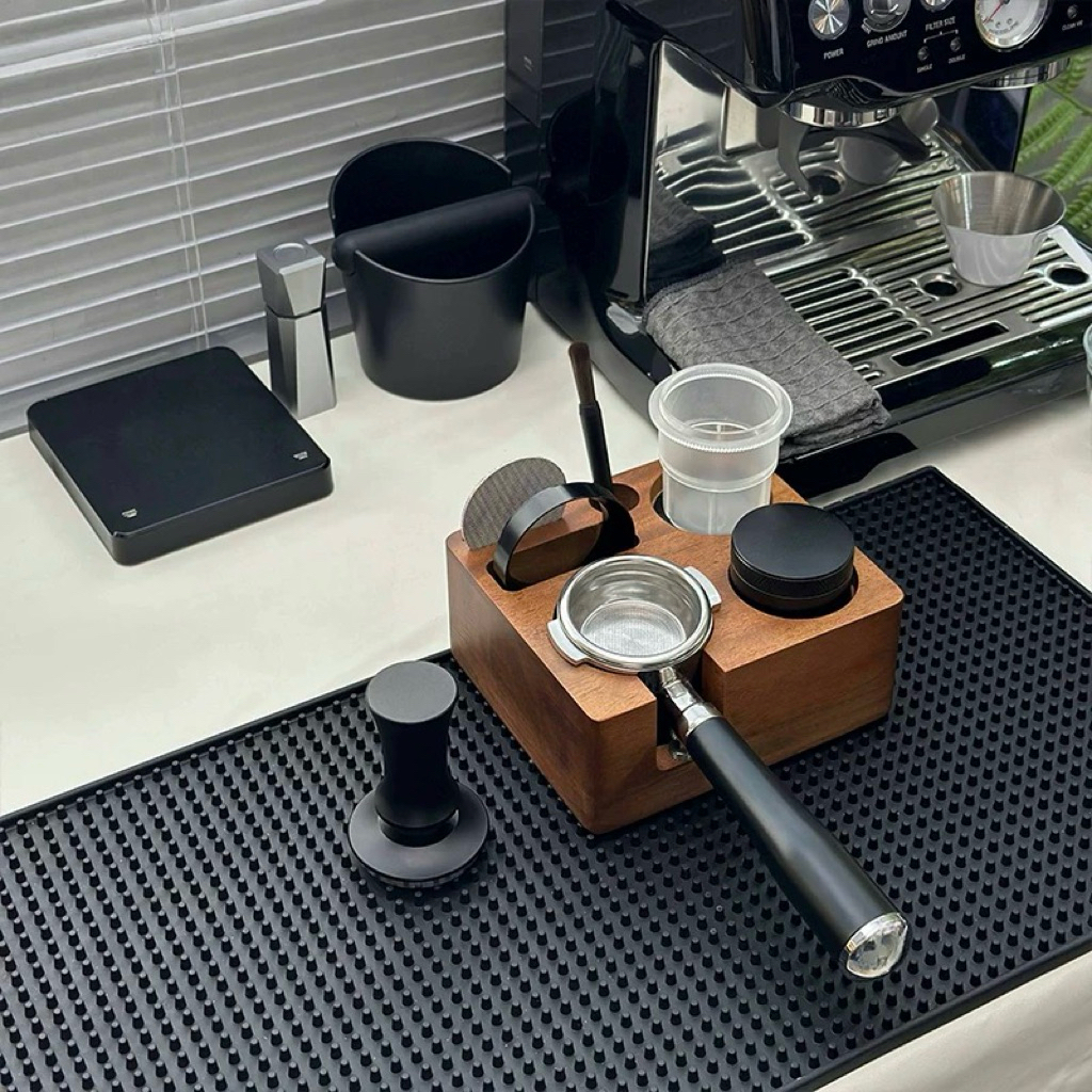 [HOẢ TỐC]Khay Gỗ Đựng Tamper – Đế Nén Cà Phê Espresso
