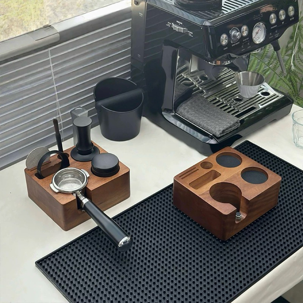 [HOẢ TỐC]Khay Gỗ Đựng Tamper – Đế Nén Cà Phê Espresso