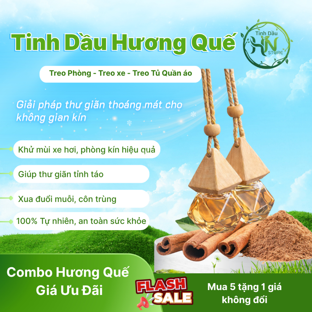 [Combo] Tinh Dầu Thơm Phòng Hương Cam Sả Nguyên Chất Treo Phòng Treo Xe 10ml: Thơm Phòng, Thơm Xe, Xua Đuổi Côn Trùng.