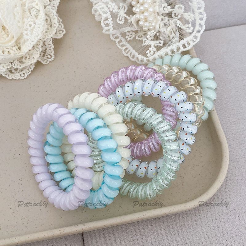 🌈Child✨Set 4 Dây Buộc Tóc Thời Trang Quốc Cho Nữ Đơn Giản Dây Điện Thoại Dopamine