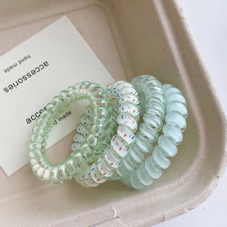 🌈Child✨Set 4 Dây Buộc Tóc Thời Trang Quốc Cho Nữ Đơn Giản Dây Điện Thoại Dopamine