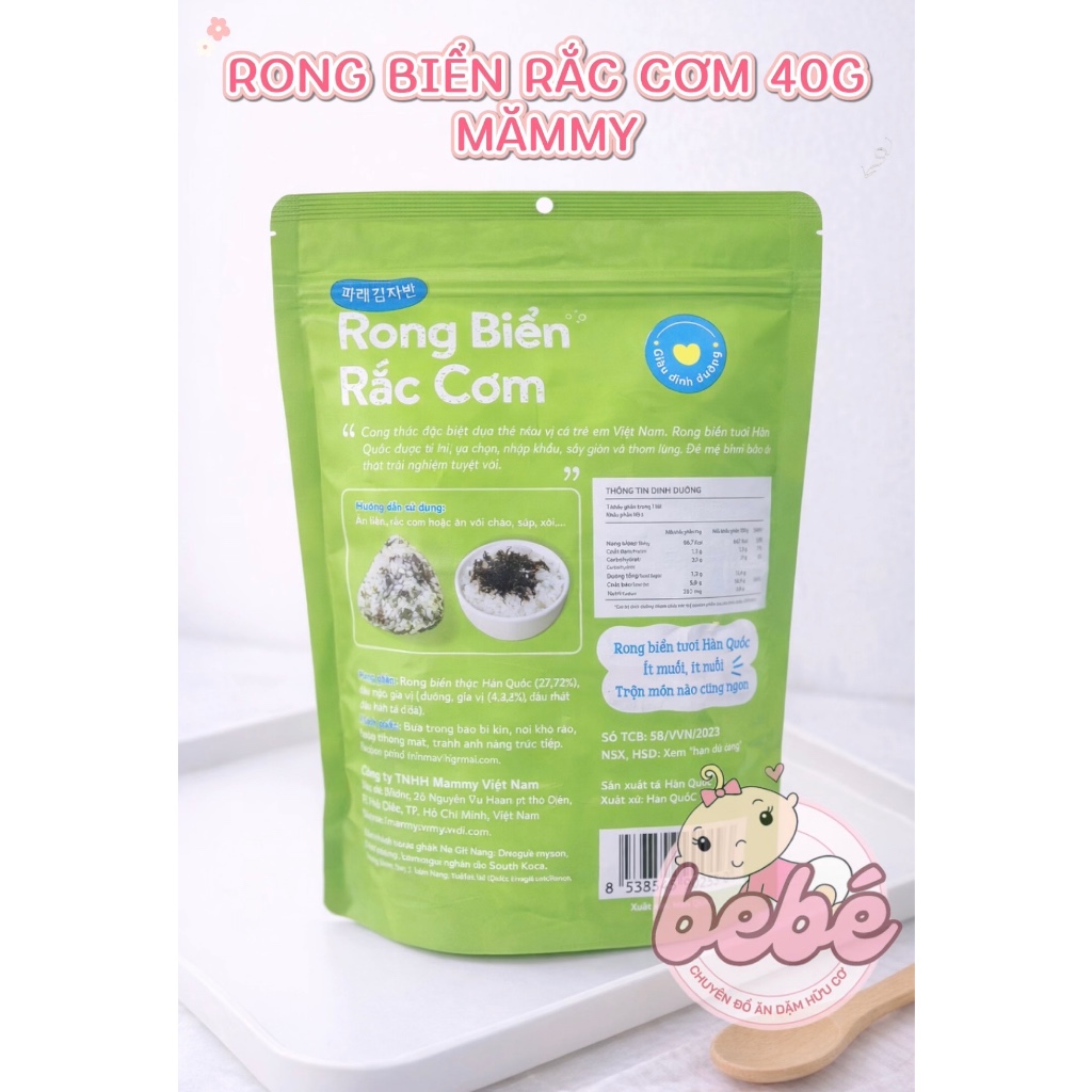 Rong biển rắc cơm cháo Mămmy cho bé, rong biển trộn cơm giúp bé ăn ngon