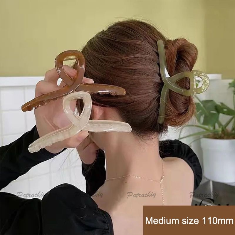 🌈Child✨Kẹp Tóc Cá Mập Cỡ Lớn Màu Trơn Thời Trang Hàn Quốc Cho Nữ