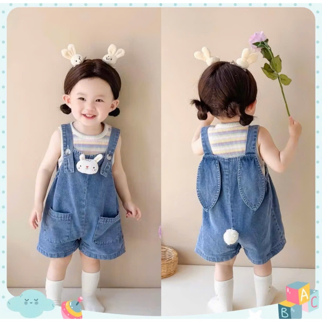 Yếm Bò Tai Thỏ Siêu Dễ Thương Cho Bé Từ 1-6 Tuổi