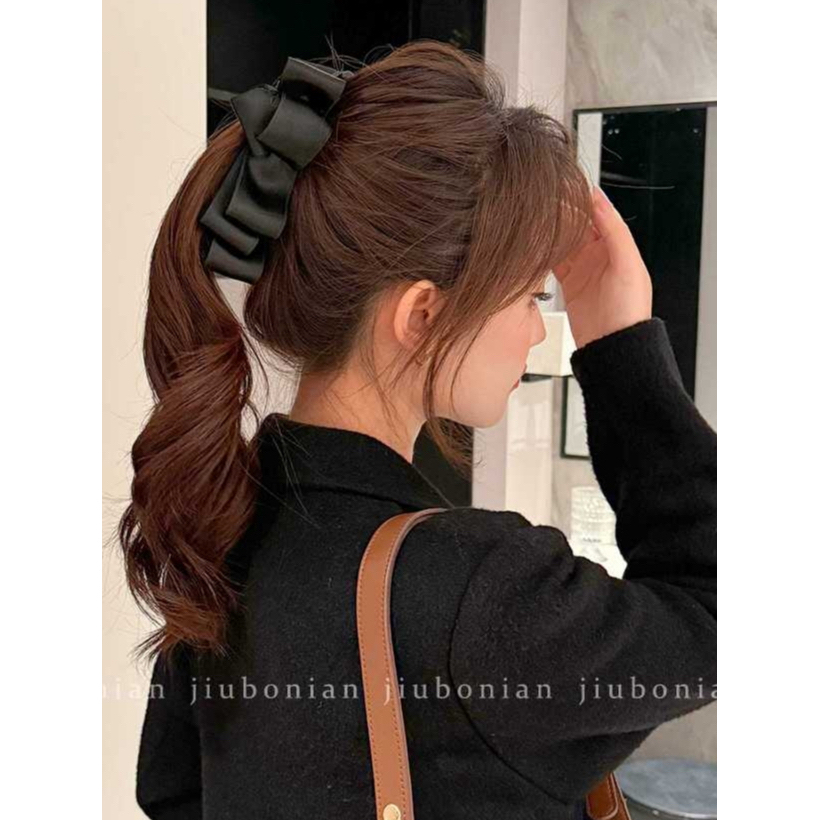 🌈Child✨Satin Nơ Chuối Kẹp Nữ Đuôi Ngựa Kẹp Tóc Phụ Kiện Tóc