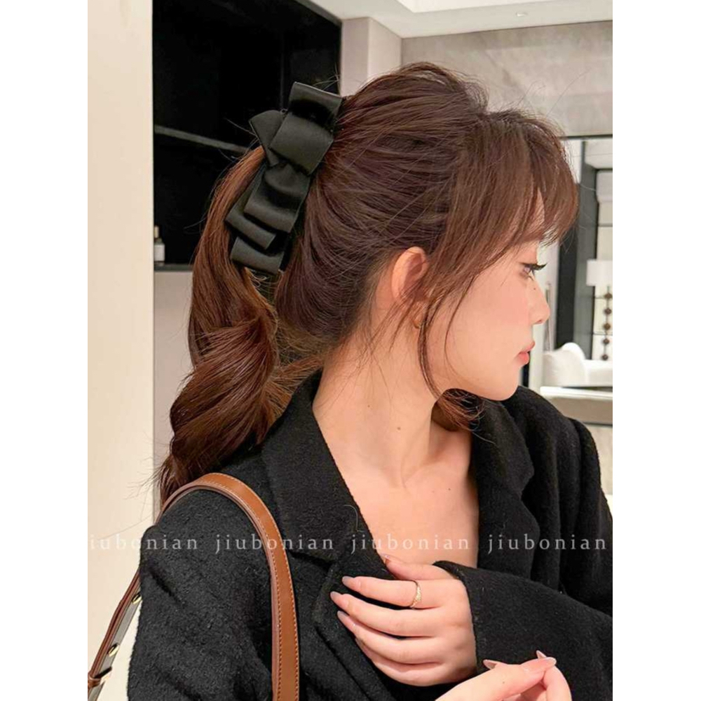 🌈Child✨Satin Nơ Chuối Kẹp Nữ Đuôi Ngựa Kẹp Tóc Phụ Kiện Tóc