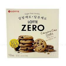 Bánh ăn kiêng không đường Zero Sugar Chocolate Chip Cookies 168g - 롯데 제로 초콜릿칩쿠키168g