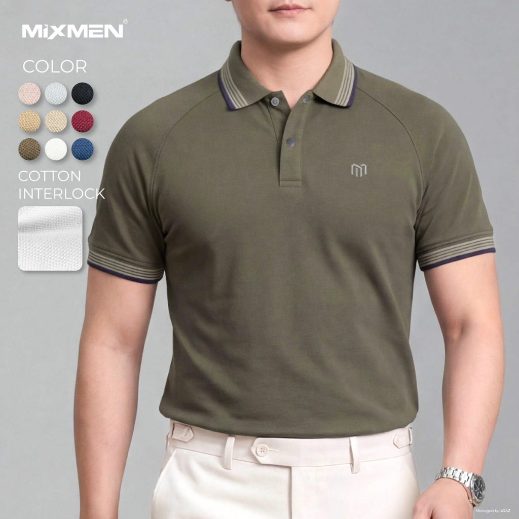 Áo Polo Nam Mixmen M615 CLASSIC vải cá sấu cotton intelock, Mặc Chuẩn Mỗi Ngày, Thanh Lịch, BigSize