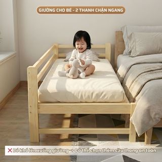 Giường Ghép 2M Cho Bé, Thanh Chắn Ngang Chắc Chắn, Chống Ngã Hiệu Quả, Gường Mở Rộng, Dễ Lắp Đặt