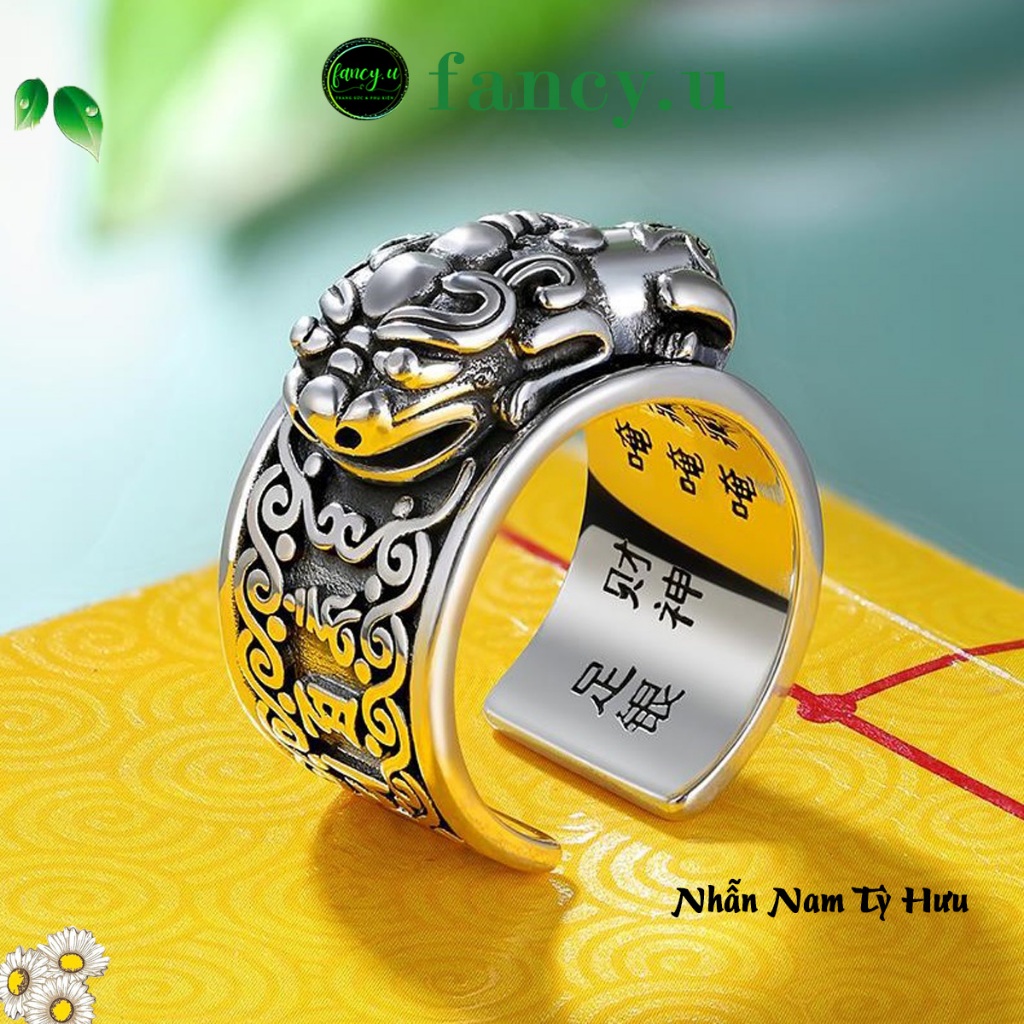 Men's 925 Silver Feng Shui Ring by Fancy.U